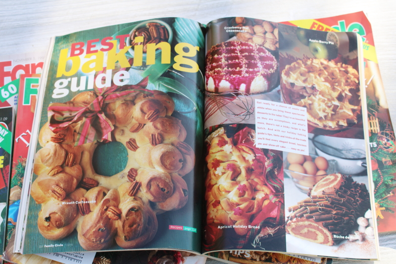 photo of 1990s vintage Family Circle Christmas magazines lot, baking, holiday recipes, ads!  #3